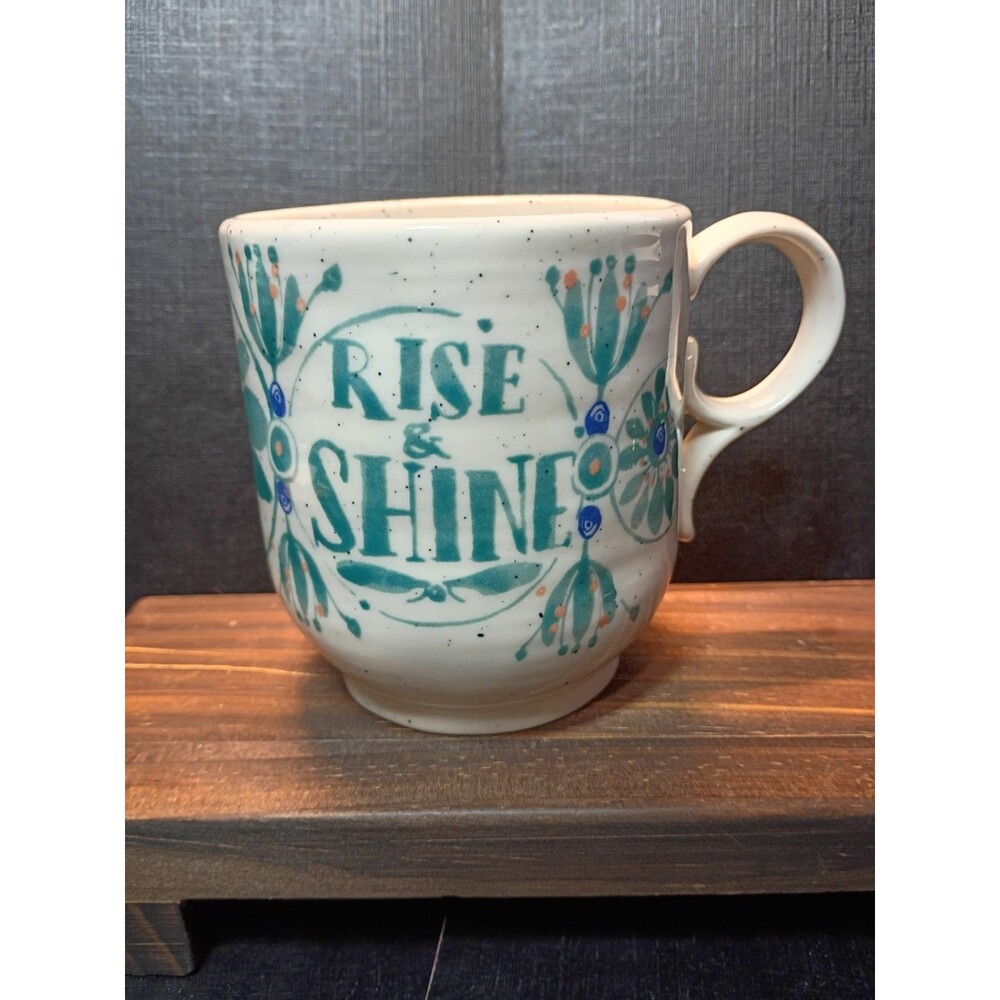 Anthropologie Elevenses Mug Rise & Shine Speckled Stoneware Coffee Cup - Picture 5 of 8